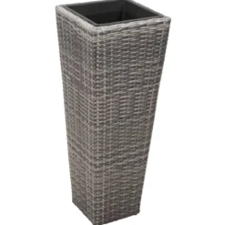 Jardinière lit surélevé plantes fleurs jardin 3 30 x 30 x 80 cm résine gris
