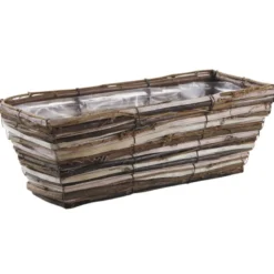 Jardinière osier et bois 40cm
