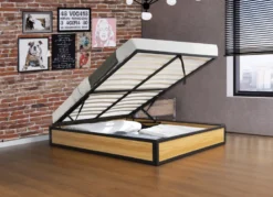 Jersey lit coffre industriel 160 x 200 cm