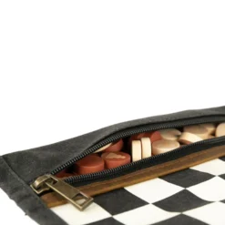 Jeu d'échec & dames de voyage noir