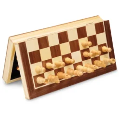 Jeu d'échecs en bois pliable