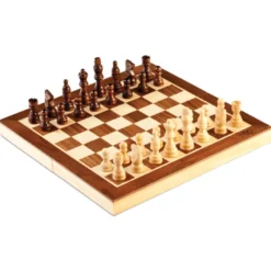 Jeu d'échecs en bois pliable