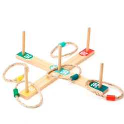 Jeu de lancer d’anneaux en bois