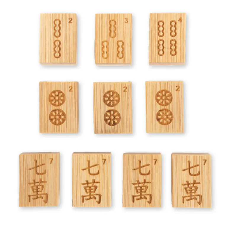Jeu de Mahjong en bois