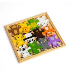 Jeu d'empilage d'animaux sauvages