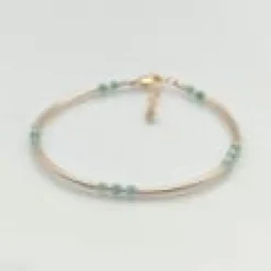 Jonc artisanal en goldfilled et émeraude