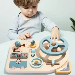 Jouet éducatif montessori pour enfant en bois marron