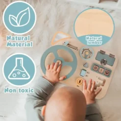Jouet éducatif montessori pour enfant en bois marron