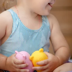 Jouets bain - animaux rigolos, orange