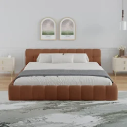 Kansas lit nuage 140x190cm en velours marron