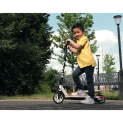 Kid-55 flash rouge – trottinette électrique enfant led, 10 km et légère