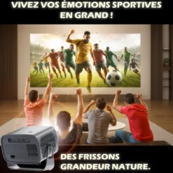 Kit Cinéma Portable KYF – Vidéoprojecteur HD Android 13 & Mur d’Enceintes Bluetooth 20W