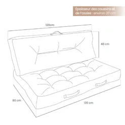 Kit coussins de palette capitonnés