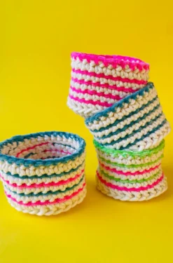Kit de crochet corbeilles pop