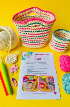 Kit de crochet corbeilles pop