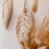Kit diy plumes macramé ecru - créez votre déco murale bohème