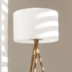 Lampadaire sans fil led tamboury wood
