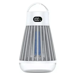 Lampe anti-moustiques rechargeable 2 en 1 : piège uv et lampe de camping blanc
