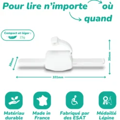 Lampe de lecture Lizia 3 en 1 Blanc