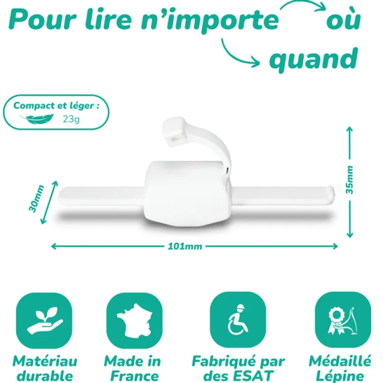 Lampe de lecture Lizia 3 en 1 Blanc