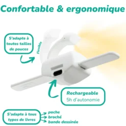 Lampe de lecture Lizia 3 en 1 Blanc