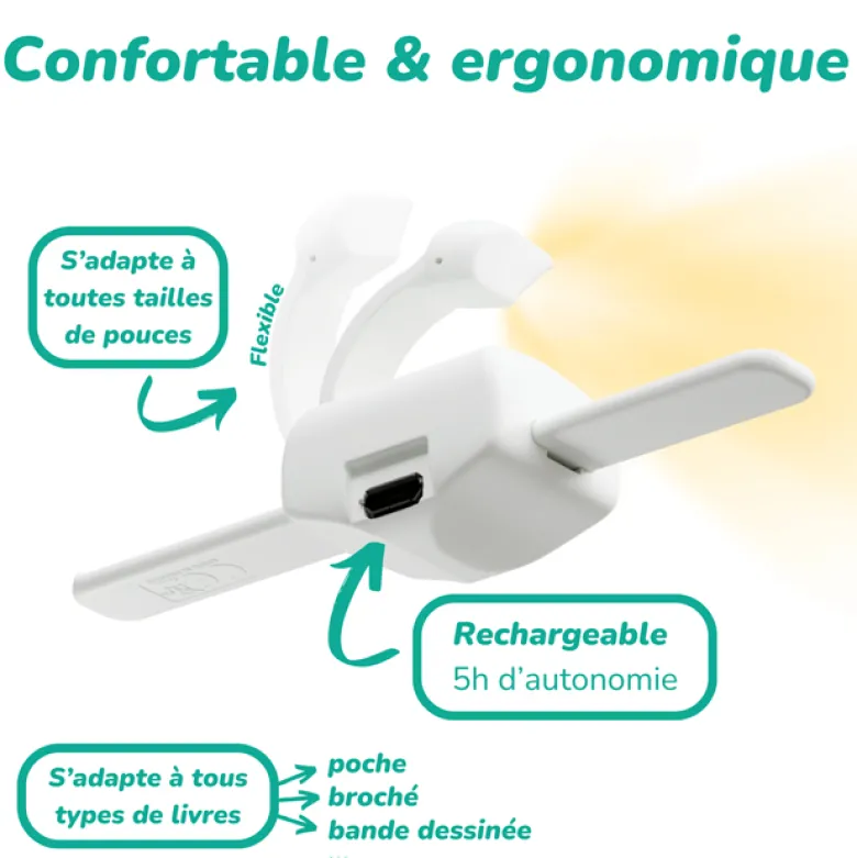 Lampe de lecture Lizia 3 en 1 Blanc
