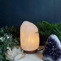 Lampe en cristal de sel blanc - 4 à 6 kg