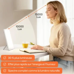 Lampe luminothérapie 15000 lux - sans uv