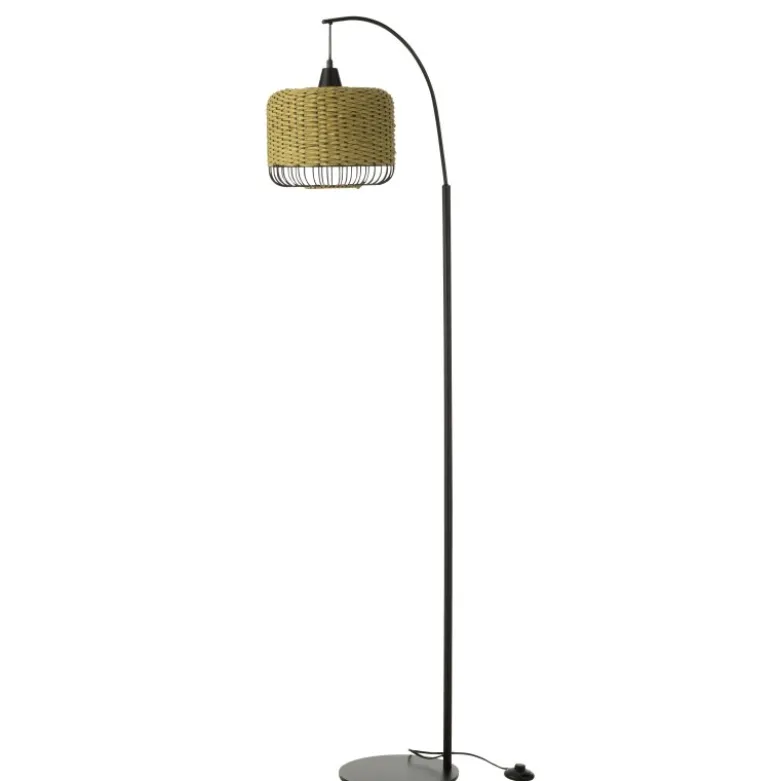 Lampe métal vert h.168cm