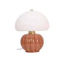 Lampe à poser madeleine verre et céramique marron moka