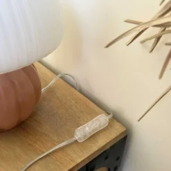 Lampe à poser madeleine verre et céramique marron moka
