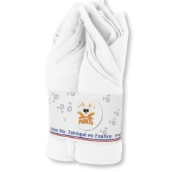 Langes en coton bio blanc