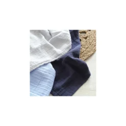 3 langes mousseline de coton #b0cce6 70x
