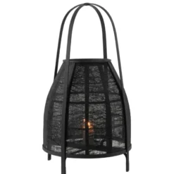 Lanterne bambou noir h.70cm
