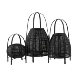 Lanterne bambou noir h.70cm