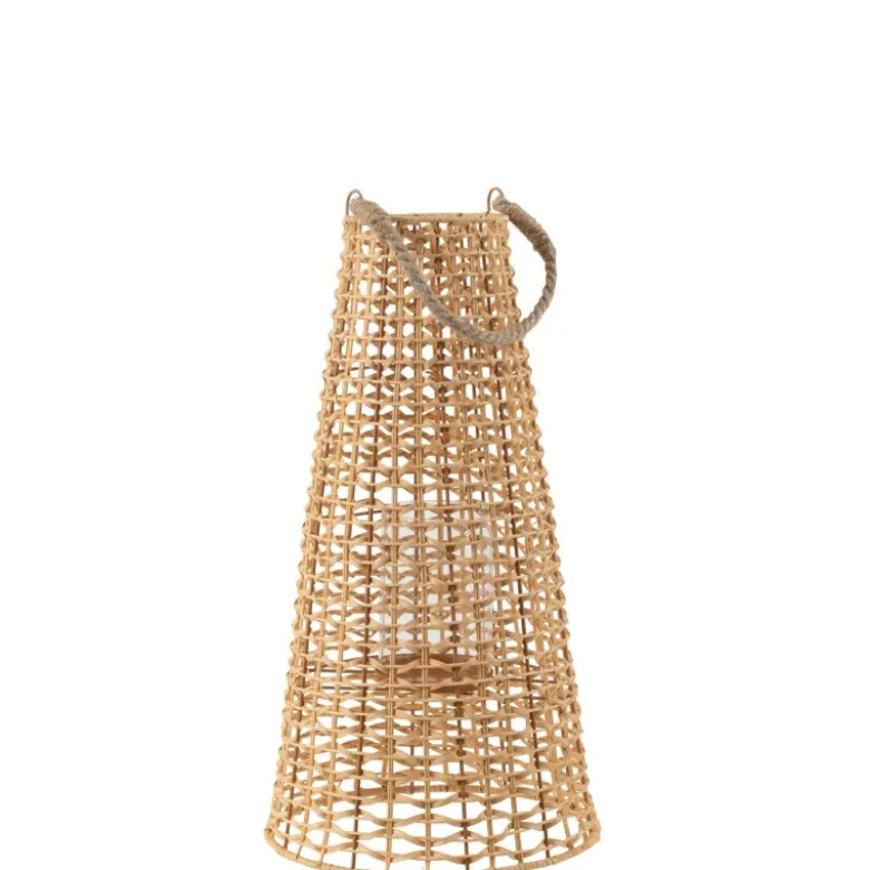 Lanterne rotin beige h.55cm