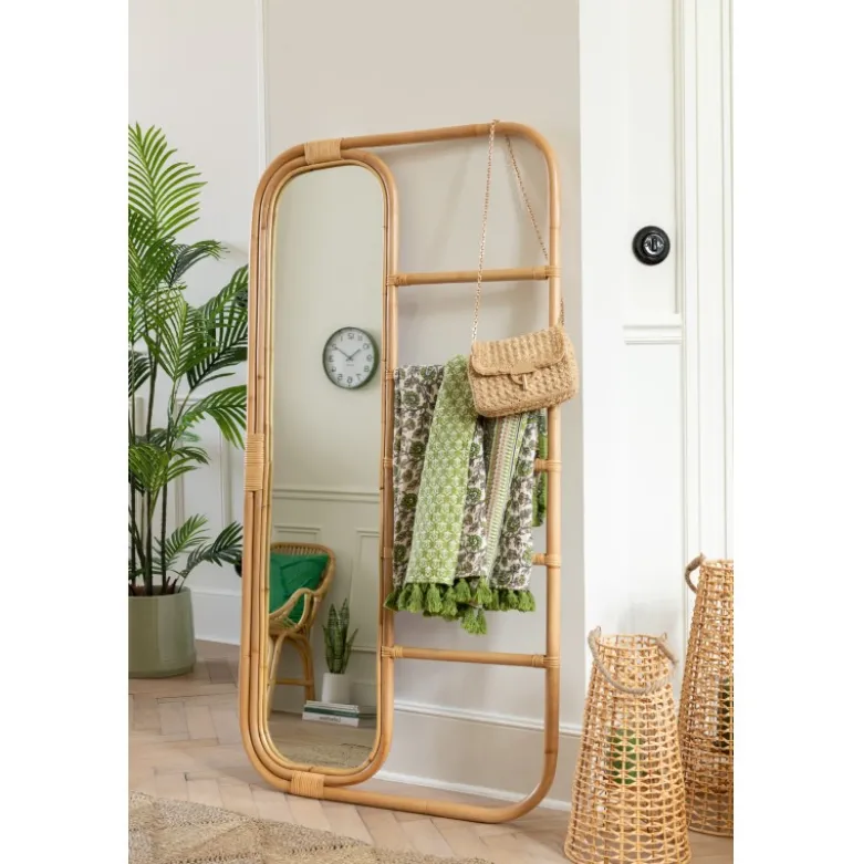Lanterne rotin beige h.55cm