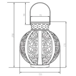 Lanterne solaire métal - style oriental