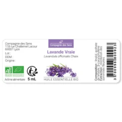 Lavande vraie - huile essentielle bio - 5ml garantie chromacert® - chémotypée &