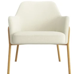 Layton-fauteuil lounge en tissu bouclé ecru