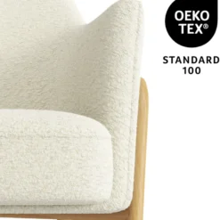 Layton-fauteuil lounge en tissu bouclé ecru