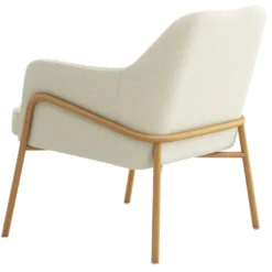 Layton-fauteuil lounge en tissu bouclé ecru