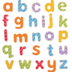 Lettres minuscules magnétiques en bois