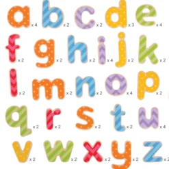 Lettres minuscules magnétiques en bois