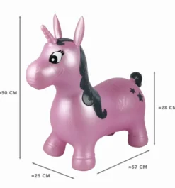 Licorne sauteuse gonflable rose