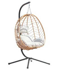 Lima fauteuil suspendu en résine effet rotin naturel