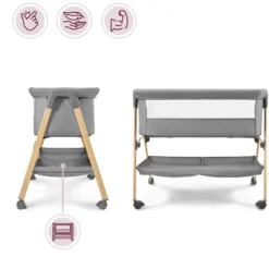Lit bébé autoportant 3 en 1 avec matelas – pliable et mobile