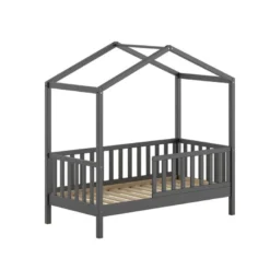 Lit cabane dallas 70x140 cm gris