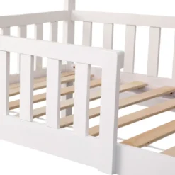 Lit cabane pour enfant 190x90cm blanc avec tiroirs marceau