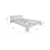 Lit double en bois 120 x 200 cm blanc